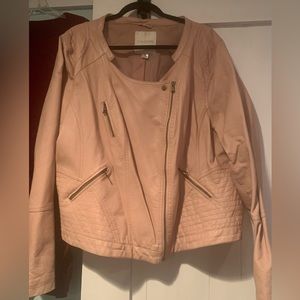 Torrid Faux Leather Light Pink Moto Jacket - image 1